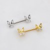 DOUBLE BUTTERFLY CZ 316L SURGICAL STEEL NIPPLE RING
